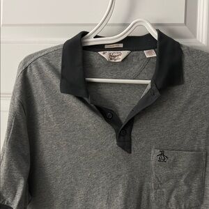 Original Penguin Gray and Black Polo Shirt Classic Style